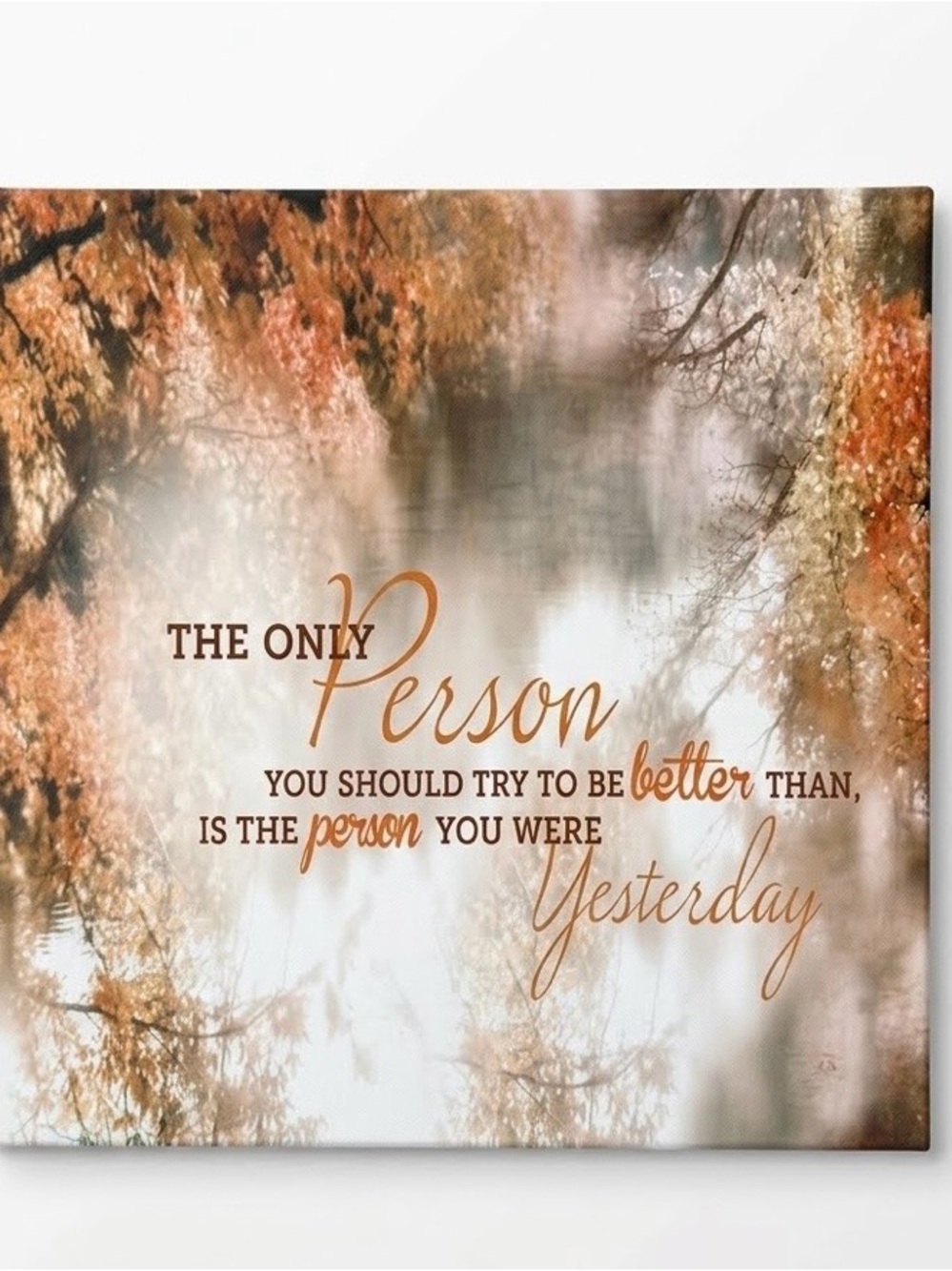 🏡Like New Inspirational Autumn Canvas Art 10 3/4” x 10 3/4”